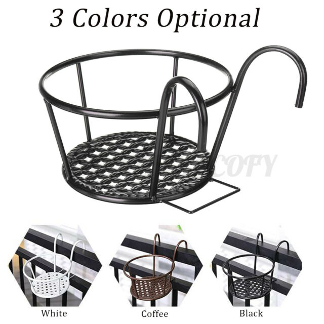 Giỏ treo chậu hoa, cây cảnh ban công bằng sắt treo trên ban công tiện dụng, gọn gàng màu ngẫu nhiên