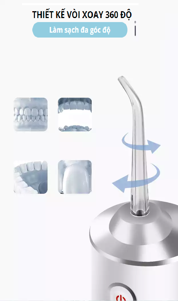 Máy Tăm Nước Oral Irrigator Cầm Tay, Máy Tăm Nước Vệ Sinh Răng Miệng Power Floss, Dụng cụ vệ sinh răng miệng, Dụng Cụ Làm Sạch Răng Miệng Xịt, Rửa Răng Thông Minh Power Floss