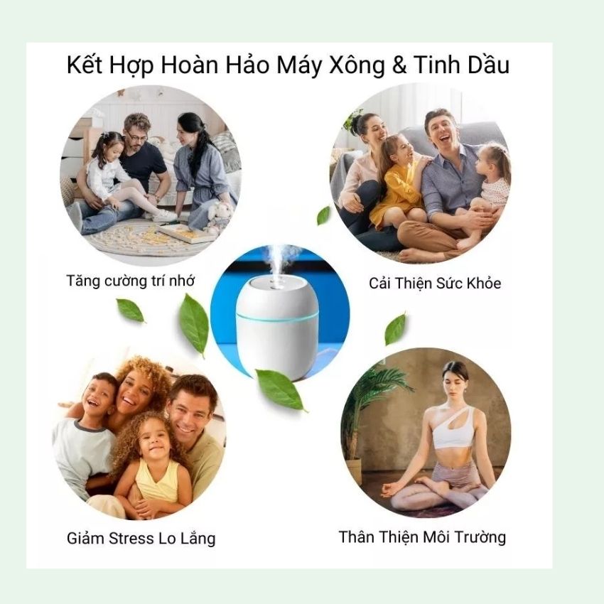 Máy Phun Sương Tinh Dầu Mini Humidifier 220Ml Máy Khuếch Tán Tinh Dầu Phun Sương Tạo Ẩm Cho Phòng Ngủ & Trên Ôtô Đèn Xông Tinh Dầu Có Hai Chế Độ Phun & Led 7 Màu Thay Đèn Ngủ & Giúp Xua Duổi Côn Trùng mocstore, loại tốt giá rẻ