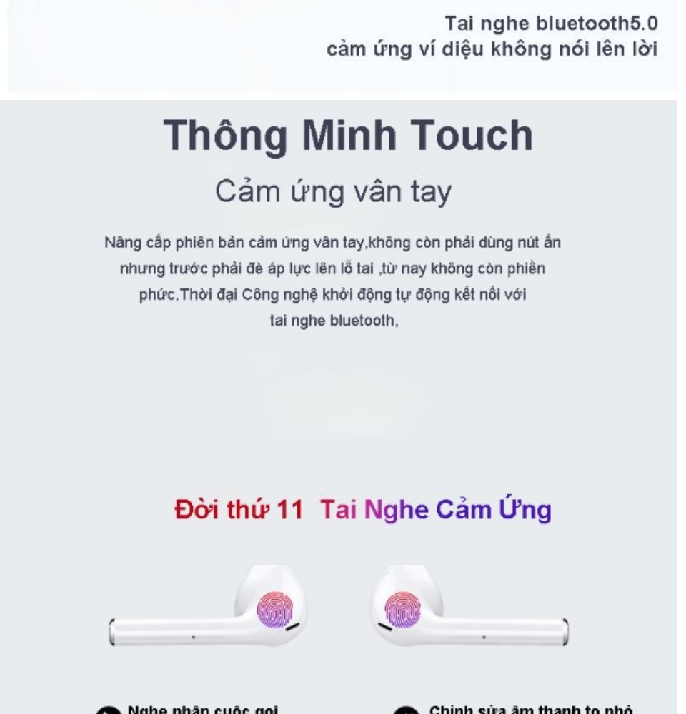 Tai Nghe Bluetooth Thế Hệ 12 5.0 TWS Nút Cảm Ứng Pin Trâu Có Cửa Sổ Kết Nối, Micro Đàm Thoại 2 Bên - Tai Nghe Không Dây Nhét Tai - Tai Nghe Bluetooth Mini - tai nghe bluetooth nhét tai 3