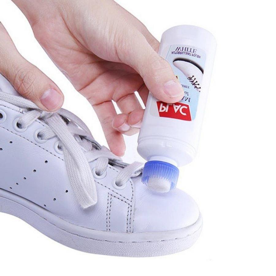 Chai xịt tẩy trắng giày dép túi xách Plac - Loại có đầu Chà Nước Lau Giày Plac