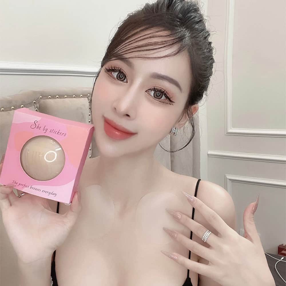 Miếng dán ngực dán đầu ti silicon nhiệt tự thân She By Stickers