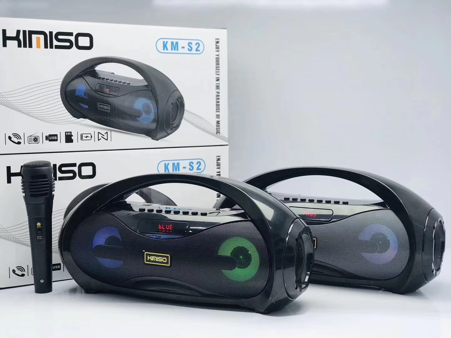 [LOẠI XỊN S2] Loa Kẹo Kéo KIMISO Có Mic Hát Karaoke Nghe Nhạc Bluetooth, Loa bluetooth, loa kraoke cắm thẻ nhớ, nghe đài FM Siêu Hay - Tặng kèm Mic