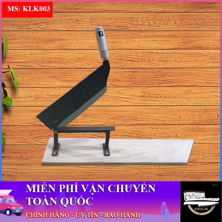 Dao cầu bàn, dao thái thuốc chuyên nghiệp làm bằng nhíp xe (bao gồm bàn gỗ)  - dao Đa Sỹ - Khánh Linh - KLK003