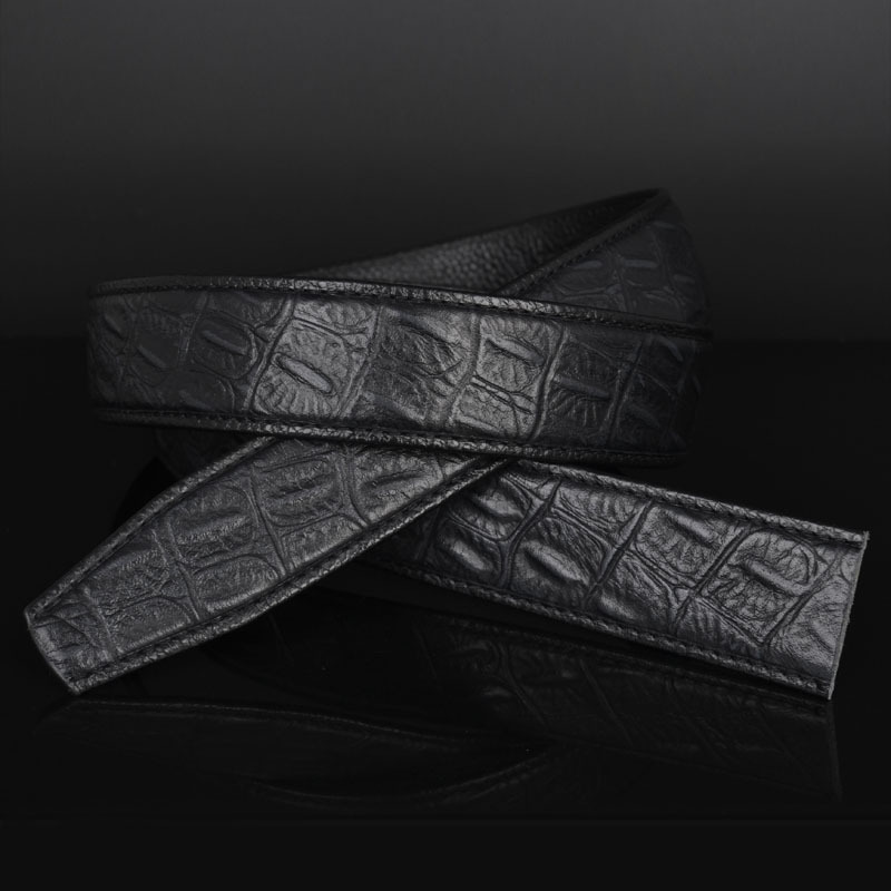 dây nịt nam, dây thắt lưng dùng cho khóa tự động thời trang da bò dập vân vảy rông