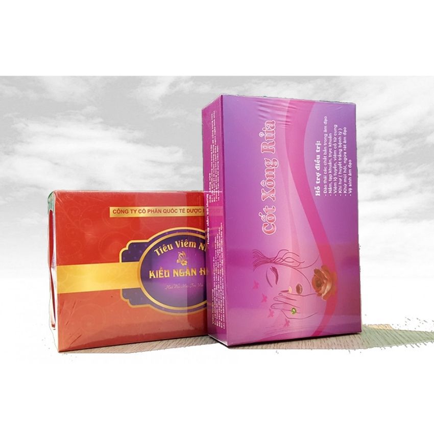 Combo viên đặt phụ khoa Tiêu Viêm Nữ Hoàng Sơn và Cốt xông rửa vệ sinh vùng kín Newstyle DDVS07
