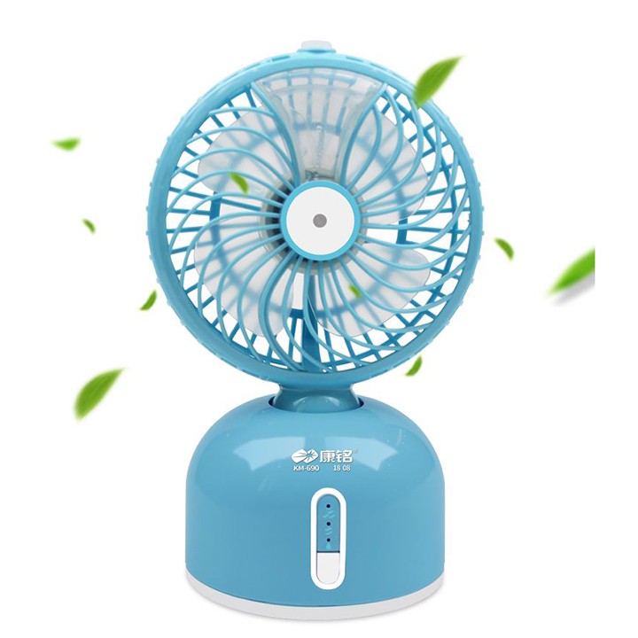 [ Sản Phẩm Tốt] Quạt Sạc, Quạt Điều Hòa, Quạt Phun Sương Mini KM 690, Quạt Tích Điện Để Bàn Nhỏ Gọn Xoay 360 Độ Cực Mát, Cổng USB Chạy Nguồn 5V Tiện Lợi. Bảo Hành 12 Tháng, Lỗi 1 Đổi 1.