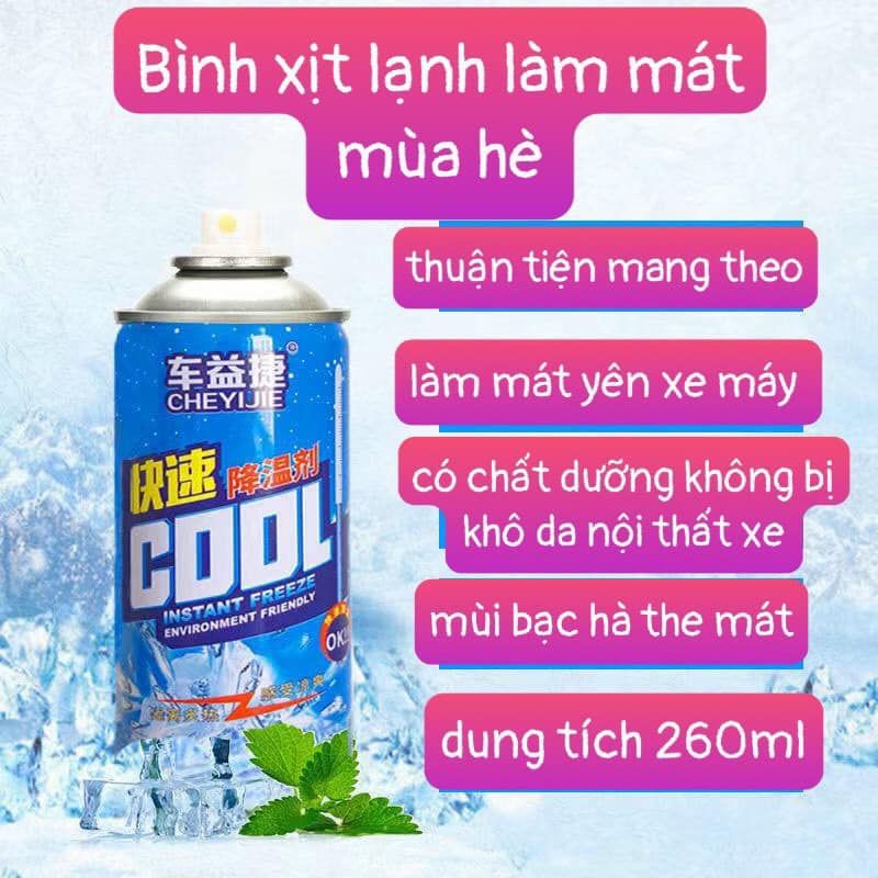 Bình Xịt Làm Lạnh Tức Thì, Làm mát hạ nhiệt độ bề mặt