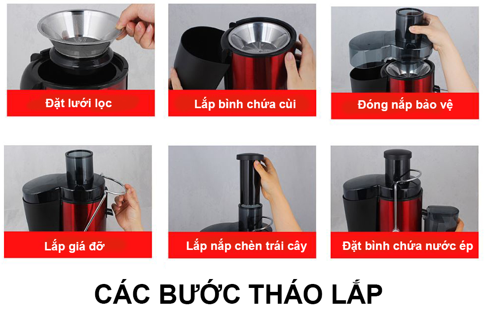 Máy Ép Chậm Hoa Quả- Máy Ép Trái Cây Tốc Độ Chậm HAKITA [ BH-12 Tháng]  Máy Ép Hoa Quả, Rau Củ ép nhanh, sạch bã - Công suất 400W thép không gỉ - Gia dụng giá rẻ