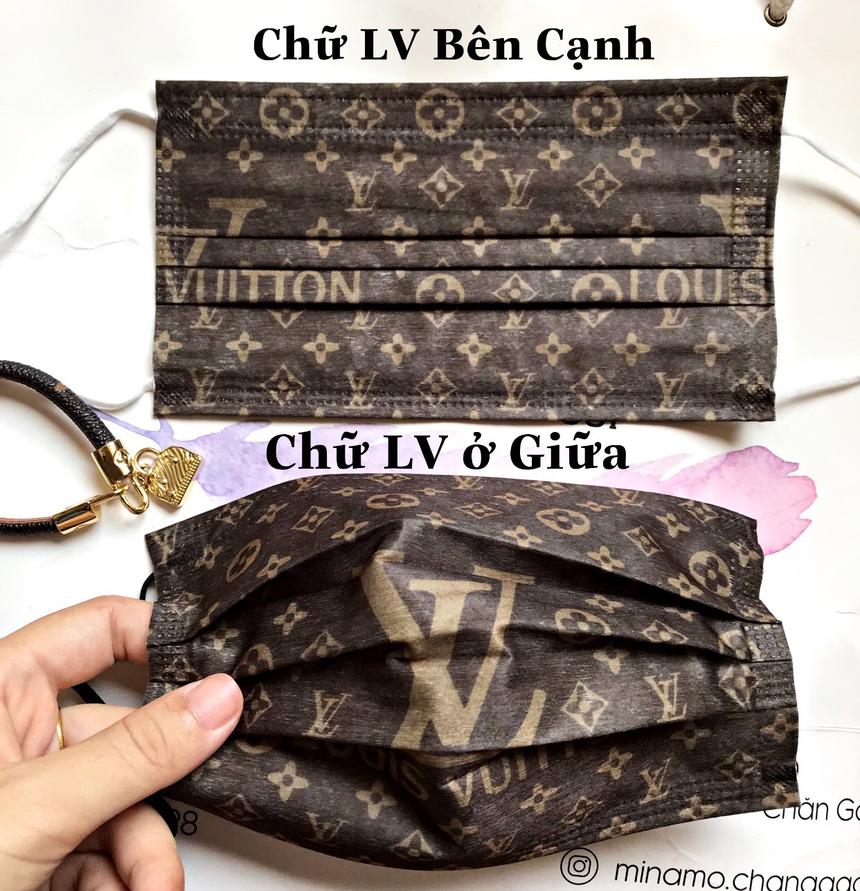 Khẩu Trang LV Kháng Khuẩn Set 10 chiếc  Hoạ Tiết Sang Chảnh 3 Màu Nâu/Đen/Trắng Chống ước dễ thở