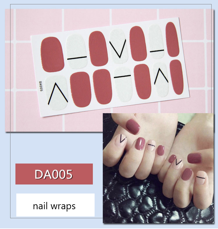 Sticker dán móng tay móng chân Nail Wraps Phong cách Hàn Quốc
