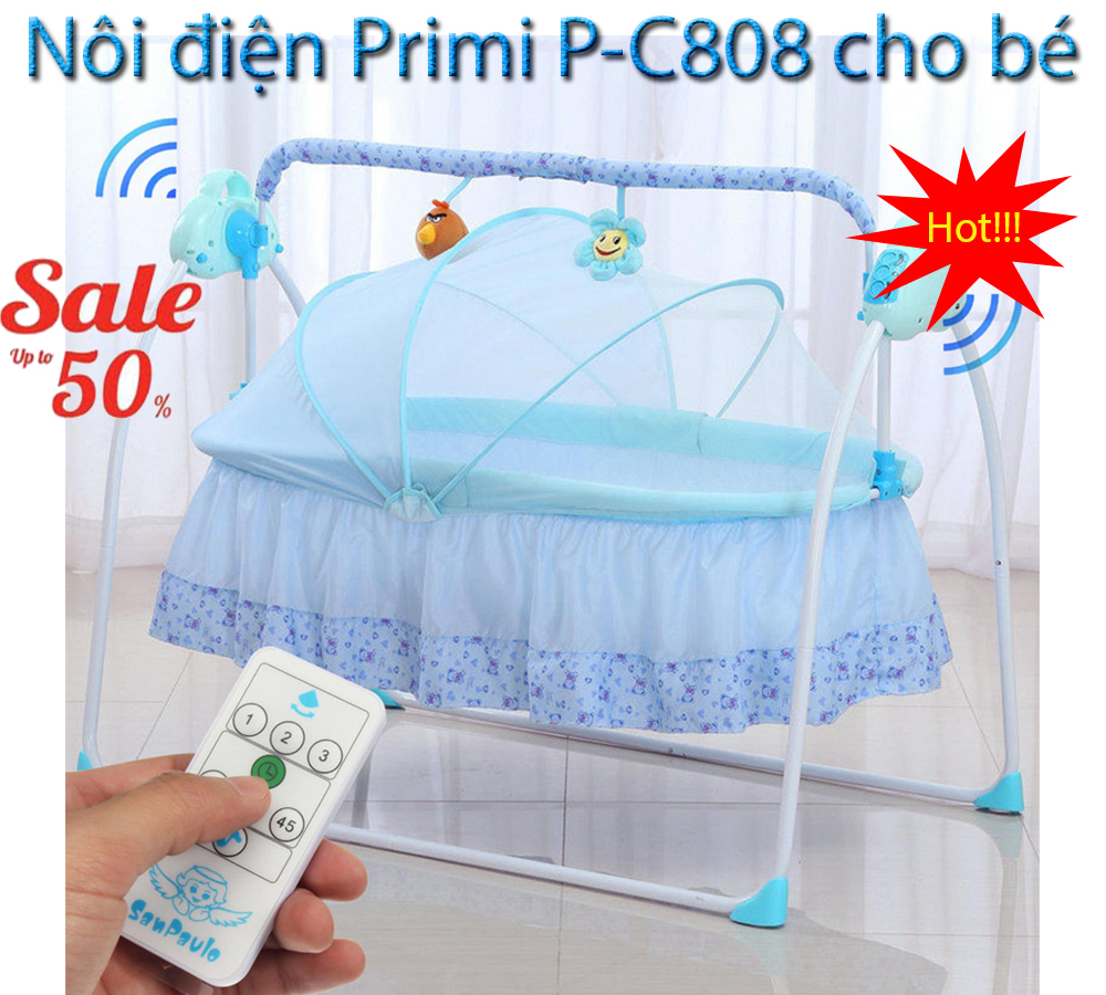 Giuong cui cho em be , giuong cui cho tre - chọn ngay nôi điện primi p-c808 cho bé thiết kế hiện đại có nhạc, đung đưa nhẹ nhàng du bé ngủ ngon; mẫu nd8-159, giảm giá 50% ngay hôm nay, bảo hành 1 đổi 1 sản phẩm trên toàn quốc