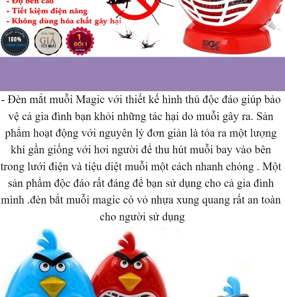 đèn bắt muỗi hiệu quả cao magic diệt muỗi an toàn tiện lợi
