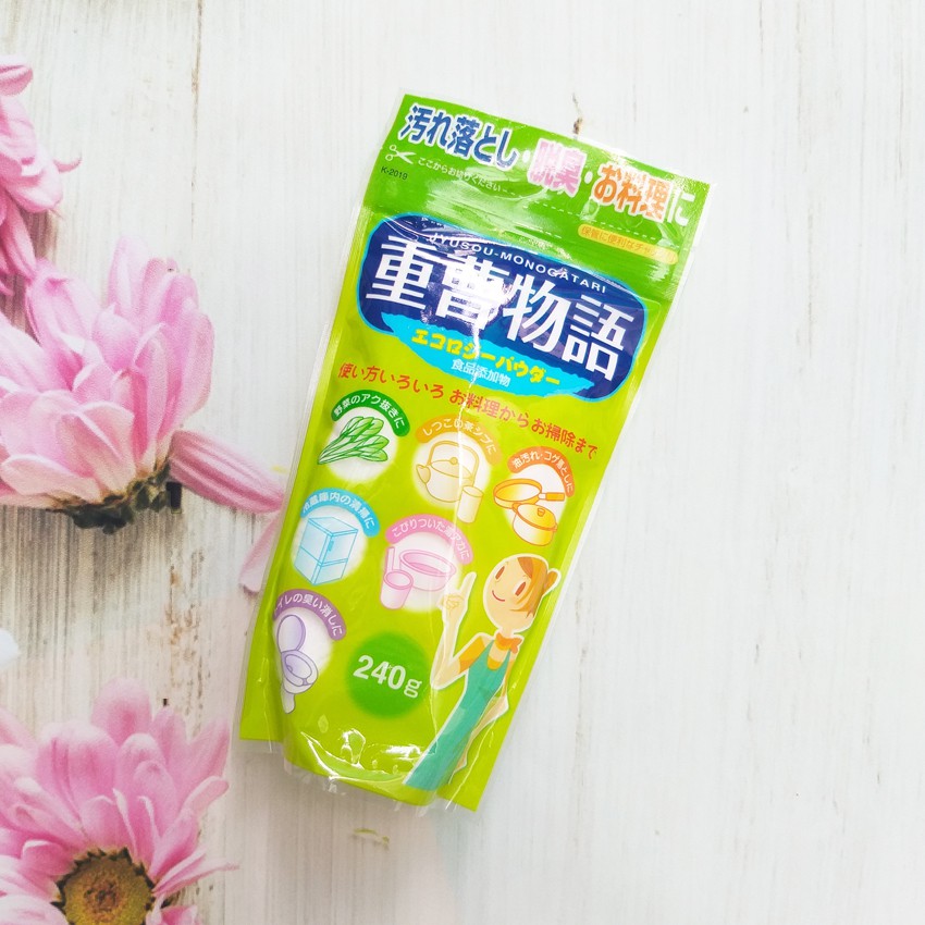 BỘT TẨY ĐA NĂNG BAKING SODA CỦA NHẬT (GÓI 240GR) - HÀNG NỘI ĐỊA NHẬT dùng tẩy rửa các vết ố vết dầu mỡ lâu ngày ở lò vi sóng nồi chảo tủ lạnh vệ sinh nhà tắm