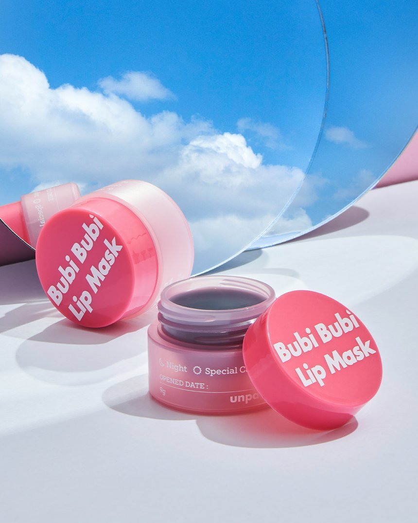 Combo Tẩy Da Chết Môi Sủi Bọt & Mặt Nạ Ngủ Môi Unpa Bubi Bubi (Bubble Lip Scrub + Lip Mask) _ Unpa Chính Hãng