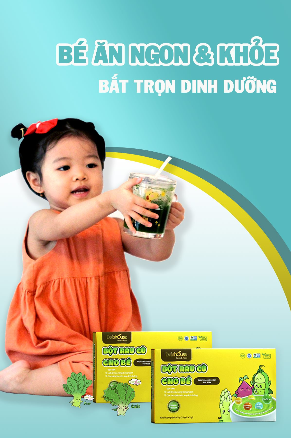 COMBO 2 Bột Rau Củ Cho Bé Ăn Dặm Organic Nguyên Chất 100% Dalahouse - Rau Củ Sấy Lạnh Cho Bé Ăn Dặm-Hấp thụ tốt, Ăn ngon miệng, Cải thiện tiêu hóa, Tăng cường miễn dịch tự thân-Tiêu Chuẩn Hoà Kỳ NPP Anni Group