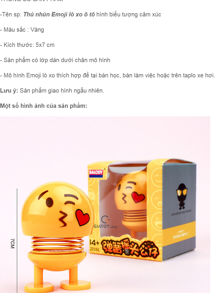CMOBO 6 Thú Nhún Emoji con lắc lò xo con nhún 2