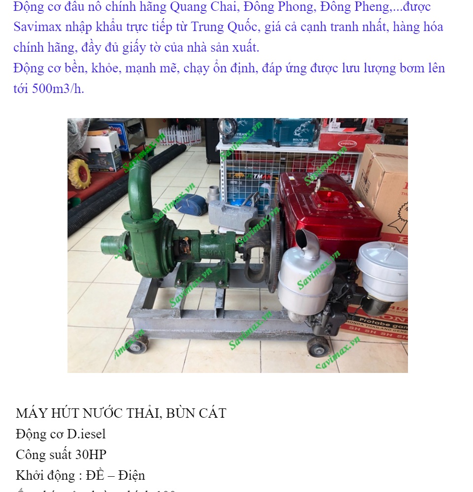 Máy hút cát hút bùn ao hồ đầu nổ di.esel chất lượng cao