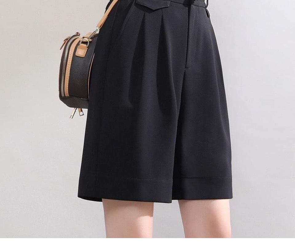 Quần short lửng ống rộng cạp cao chất RUBY Mềm Mịn Siêu Hot
