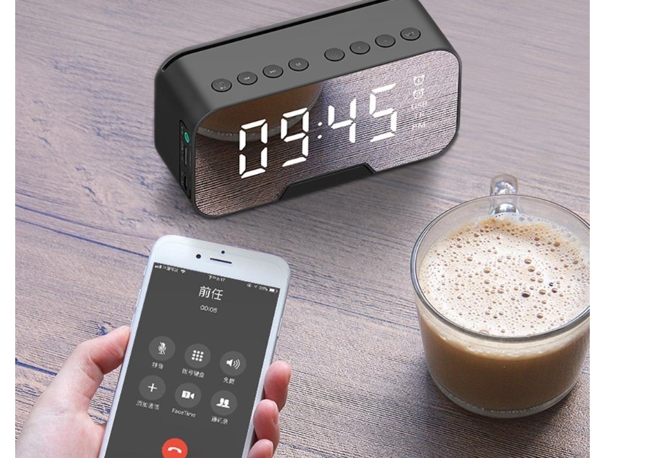 Loa Bluetooth màn hình gương mini AMOI kết nối điện thoại máy vi tính dùng