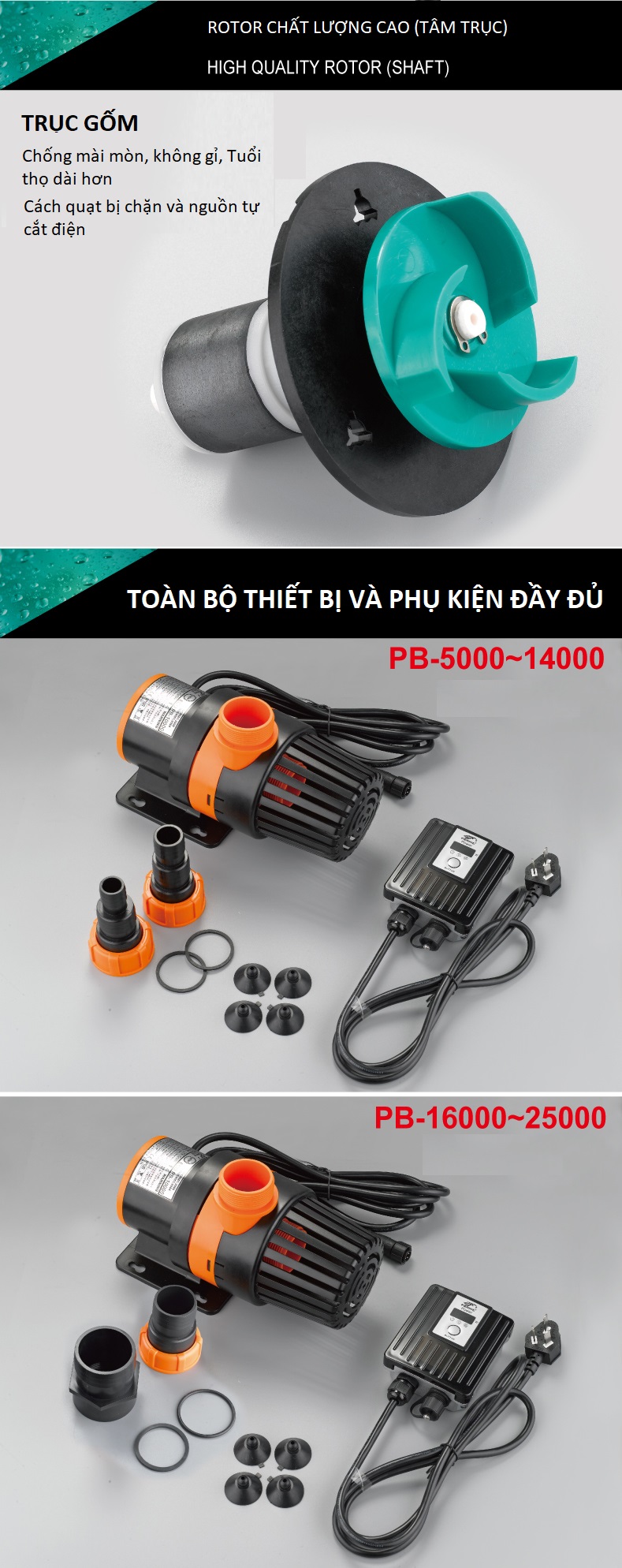 MÁY BƠM NƯỚC HỒ CÁ PERIHA PB-20000 20000L/h- 120W SIÊU TIẾT KIỆM ĐIỆN | CỬA HÀNG CÁ CẢNH VÀ THIẾT BỊ LỌC NƯỚC HỒ CÁ MỘC VINH AQUA
