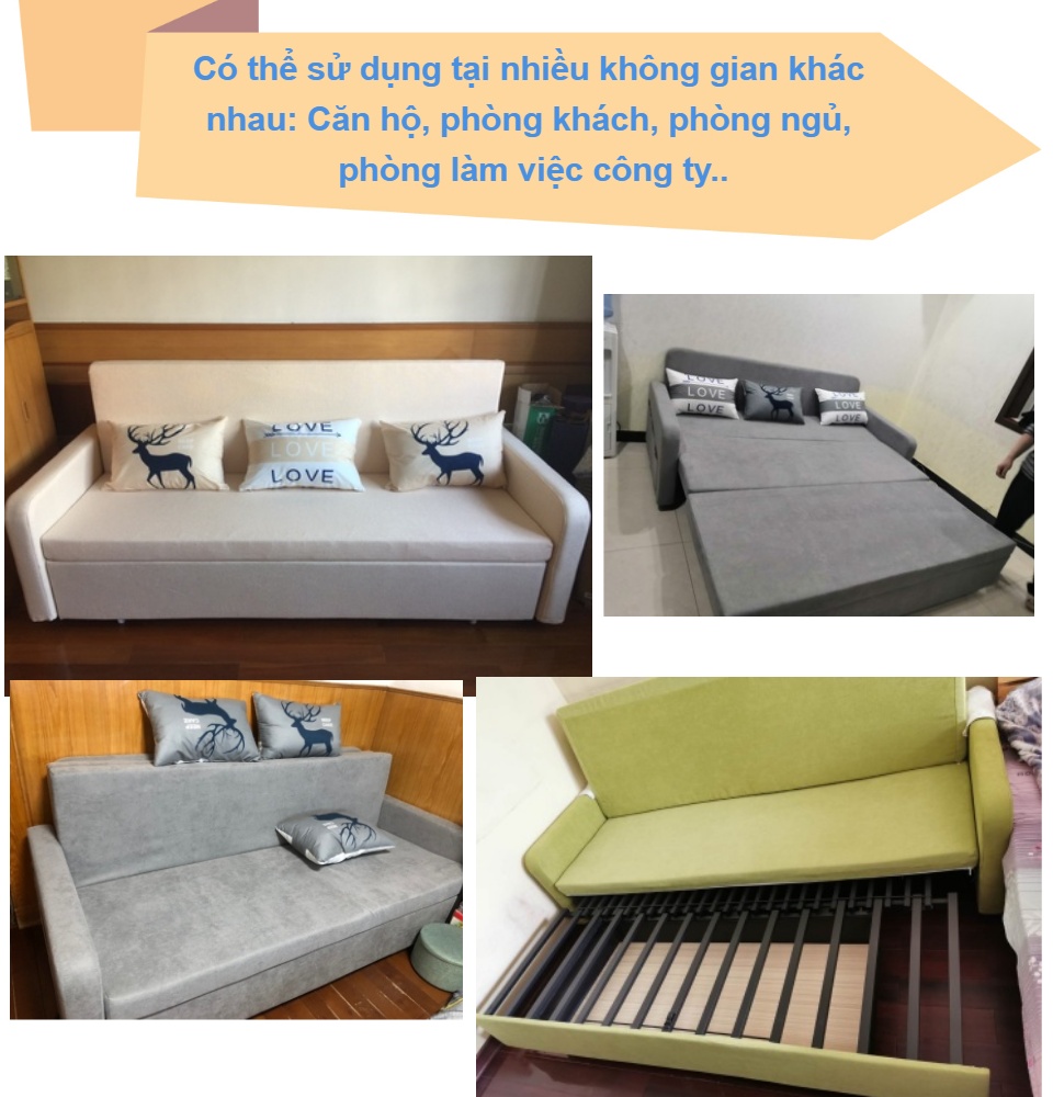 Giường ngủ thông minh gấp gọn thành ghế sofa Vinta A267-3  1m90 x 1m90cm