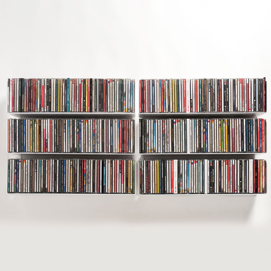 Kệ đĩa CD chữ U 60 (Set 2) - Kệ treo tường bằng thép dày 1,6mm - Sơn tĩnh điện màu Trắng/ Đen hiện đại - Tặng kèm bộ ốc vít và đầu bịt ốc