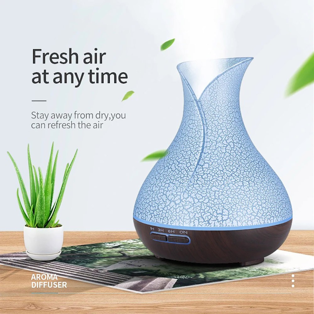 Máy xông tinh dầu Vdecor hoa lục bình dung tích 500ml cao cấp, tặng 1 tinh dầu