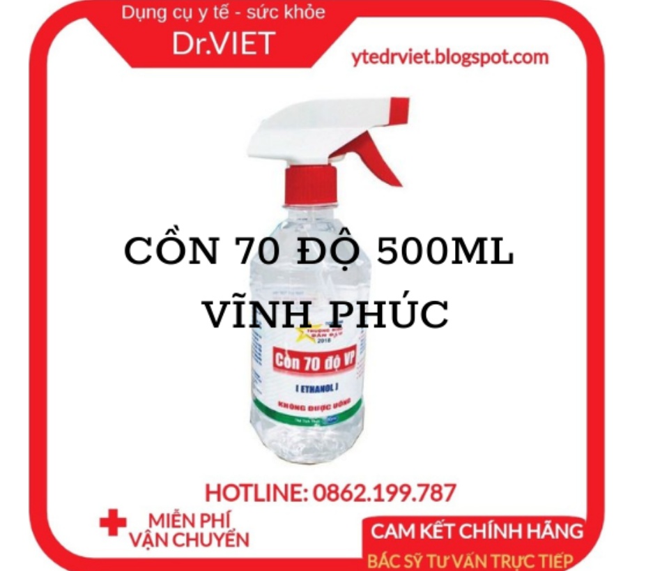 nước ethanol 70 độ 500ml Vĩnh Phúc dùng để xử lý làm sạch môi trường, sát khuẩn bề mặt vật dụng và có thể xử lý vi khuẩn trên con người, trên bề mặt da, sát khùng vết thương, diệt khuẩn, sát khuẩn dụng cụ y tế DrViet 60 nước ethanol 70 độ 500ml Vĩnh Phúc dùng để xử lý làm sạch môi trường, sát khuẩn bề mặt vật dụng và có thể xử lý vi khuẩn trên con người, trên bề mặt da, sát khùng vết thương, diệt khuẩn, sát khuẩn dụng cụ y tế DrViet