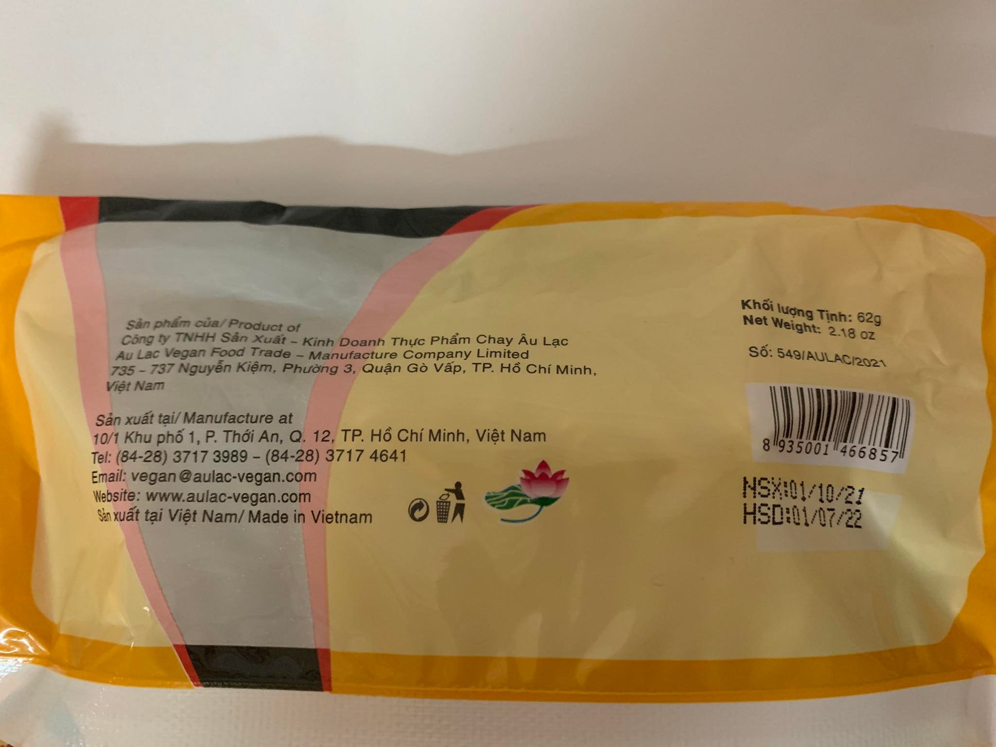 Mì Chay Ăn Liền Hương Hải Sản - Gói 62g