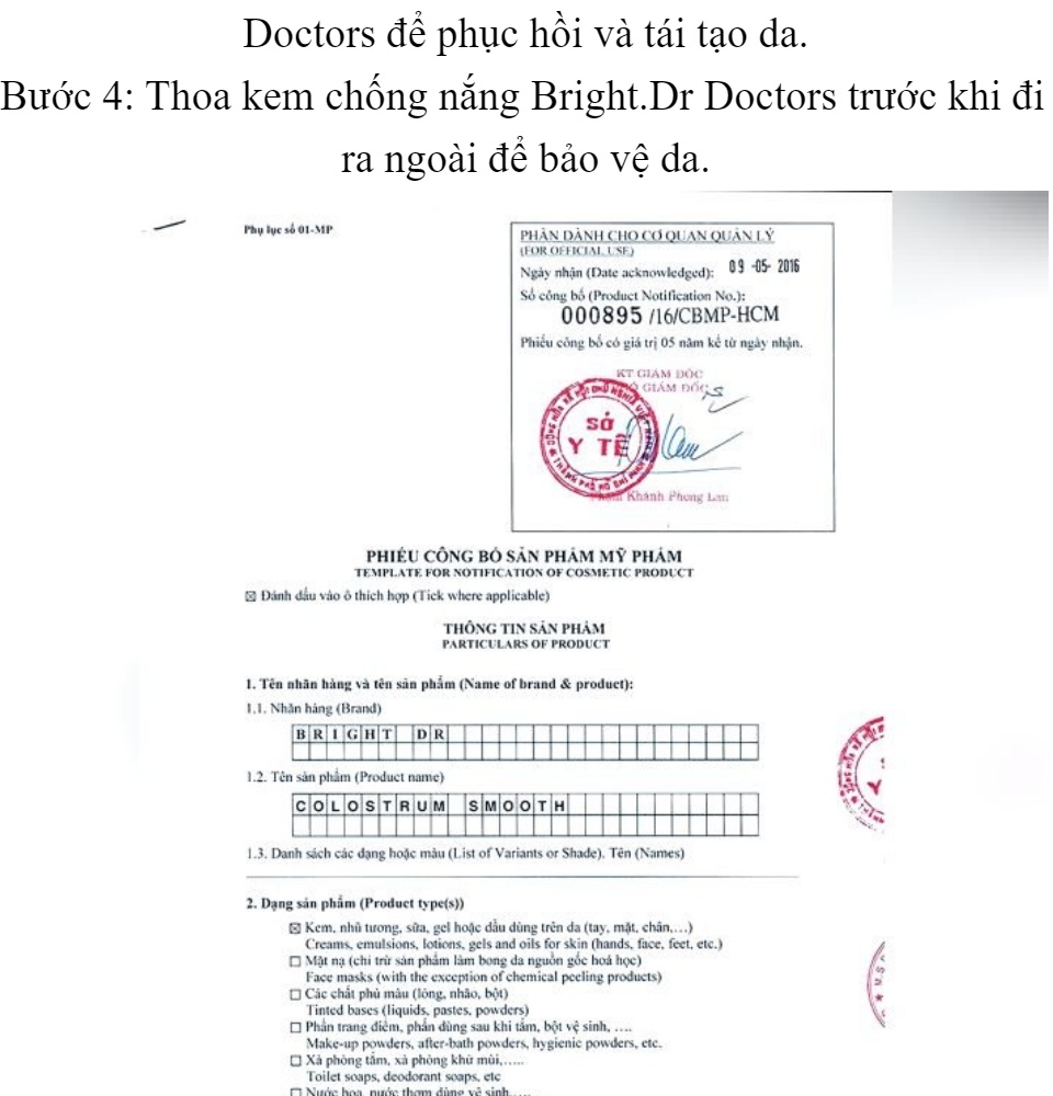 Sữa Non Tắm Trắng Colostrum White Bright Doctors Chính hãng