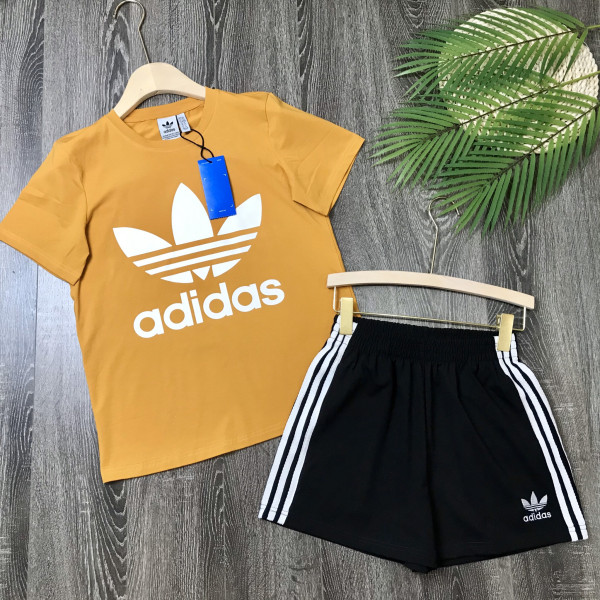 Set bộ quần áo adidas nữ; Bộ đồ mặc nhà nữ vải cotton siêu xinh, thấm mồ hôi cực tốt; Đồ bộ đồ đẹp; Đồ ngủ; Bộ lửng-Đan cherry
