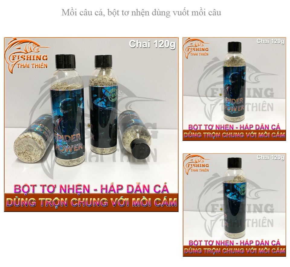 Mồi câu cá, bột tơ nhện dùng vuốt mồi câu