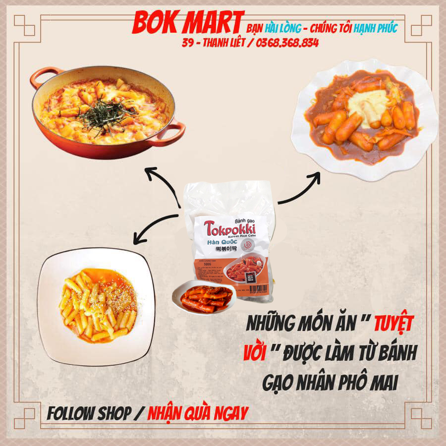 BÁNH GẠO HÀN QUỐC TOKBOKKI 1KG