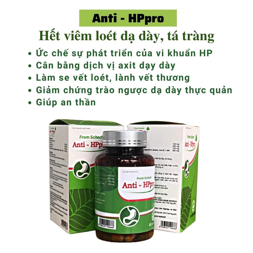 Viên uống hết đau dạ dày AntiHPpro, Ức chế vi khuẩn HP giảm nguy cơ Ung