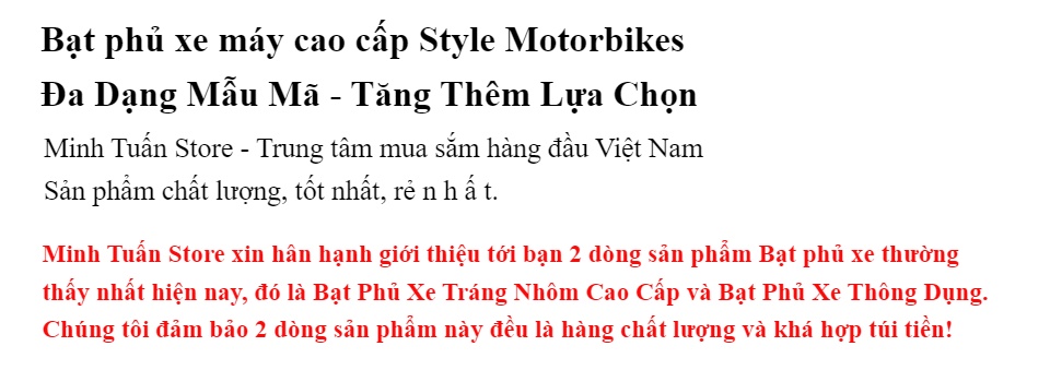 Bạt phủ Trùm xe máy Siêu Bền Siêu Dày chống thấm 100%