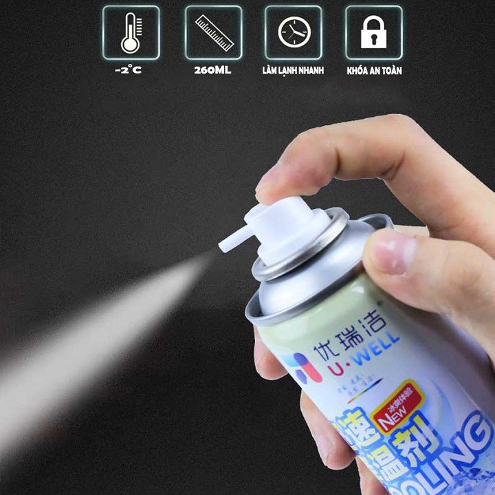 Bình Xịt Làm Lạnh Tức Thì, Làm mát hạ nhiệt độ bề mặt