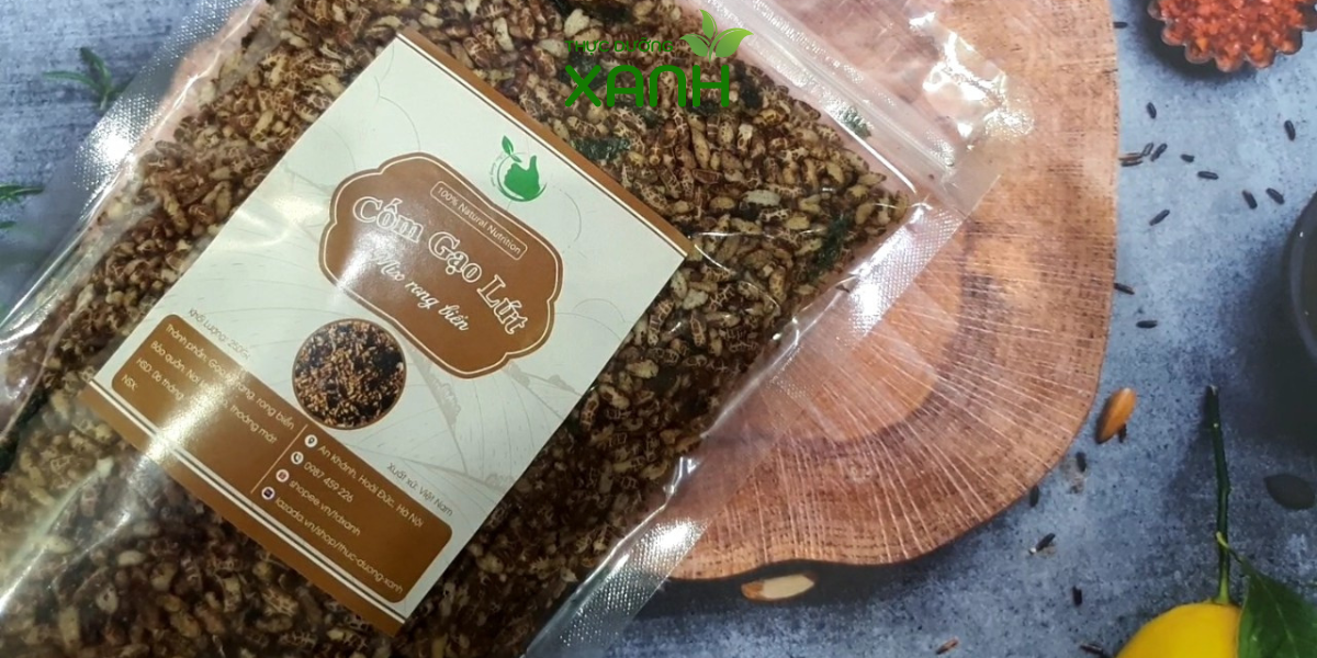250Gr Gạo Lứt Sấy Rong Biển, Cốm Gạo Lứt / Gạo Lứt Rang - Thực Dưỡng Xanh