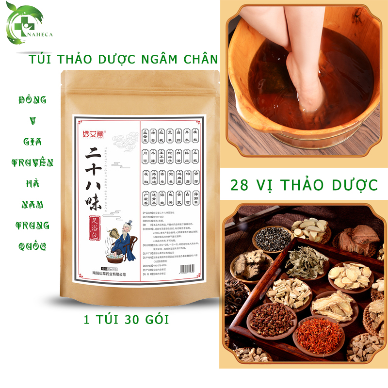 Túi ngâm chân thảo dược 28 vị thảo mộc  Đông Y giảm đau nhức xương khớp, giảm mệt mỏi, an thần ngủ ngon