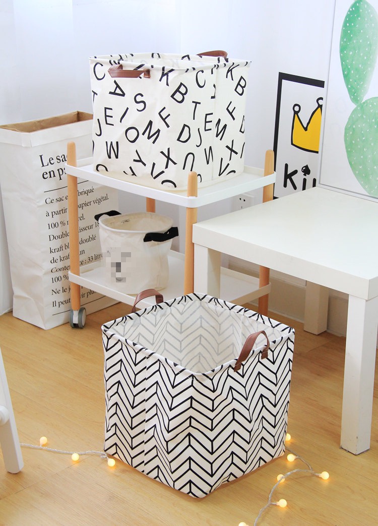 Giỏ đựng quần áo chăn màn đồ dơ túi vải canvas vuông gấp gọn đựng đồ đa năng DOVOHA TV12