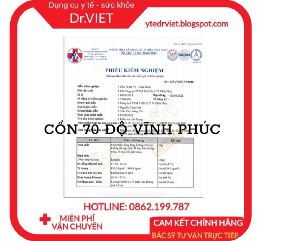 Nước ethanol 70 độ Vĩnh Phúc dùng để xử lý làm sạch môi trường, sát khuẩn bề mặt vật dụng và có thể xử lý vi khuẩn trên con người, bề mặt da, sát khuẩn vết thương, diệt khuẩn, sát khuẩn dụng cụ y tế, đồ vật DrViet 66 Nước ethanol 70 độ Vĩnh Phúc dùng để xử lý làm sạch môi trường, sát khuẩn bề mặt vật dụng và có thể xử lý vi khuẩn trên con người, bề mặt da, sát khuẩn vết thương, diệt khuẩn, sát khuẩn dụng cụ y tế, đồ vật DrViet