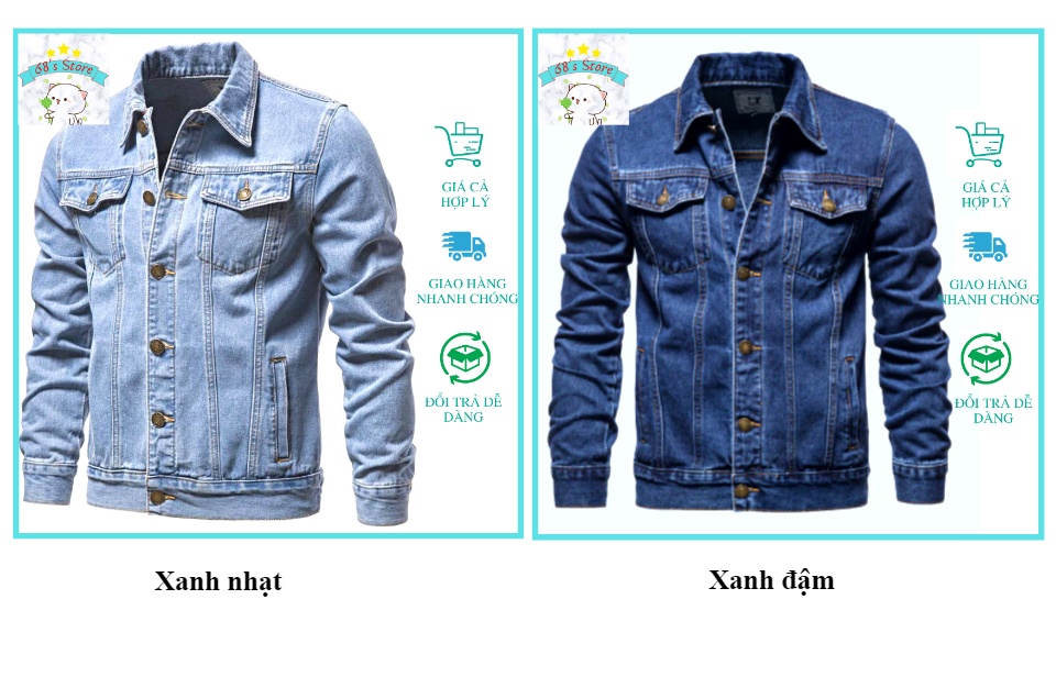 Áo khoác jean nam lịch lãm 68's Store phong cách phố chống nắng chống tia UV mẫu classic với đường may tinh xảo vải dày mềm mại | Lazada.vn Áo Khoác Jean Nam Lịch Lãm 68'S Store Phong Cách Phố Chống Nắng Chống Tia Uv Mẫu Classic Với Đường May Tinh Xảo Vải Dày Mềm Mại | Lazada.Vn