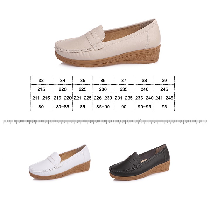 Giày Lười Nữ, Giày Mọi Nữ Thời Trang Chất Da Cao Cấp Đế Cao Su Êm Chân Thoáng Khí Chống Trơn Trượt