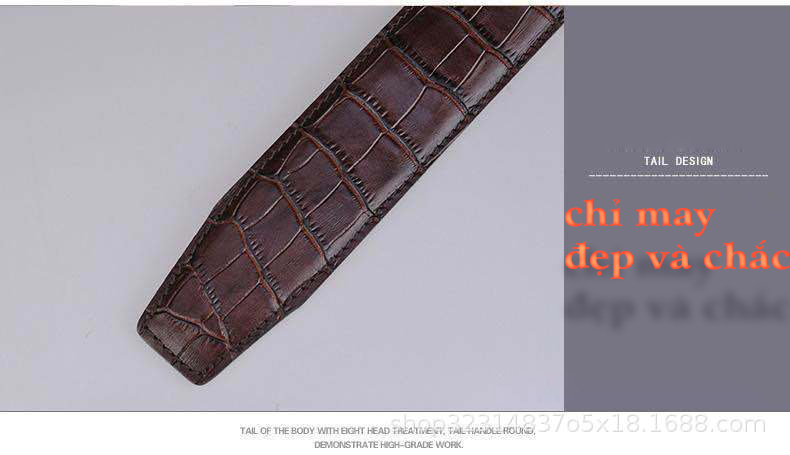 dây nịt nam, dây thắt lưng dùng cho khóa tự động thời trang da bò dập vân vảy rông