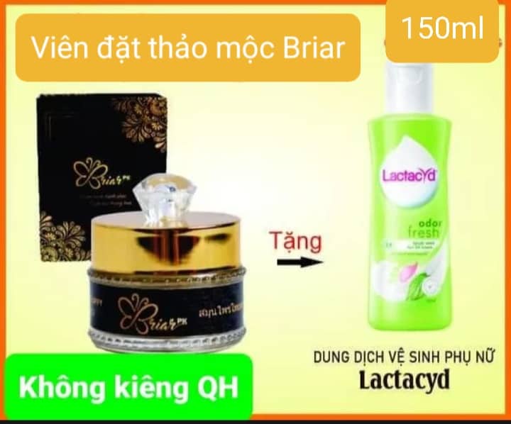 Combo Viên đặt thảo mộc Briar se khít cô bé dễ dàng sử dụng tặng dung dịch vệ sinh Lactacyd Ngày dài tươi mát 150ml