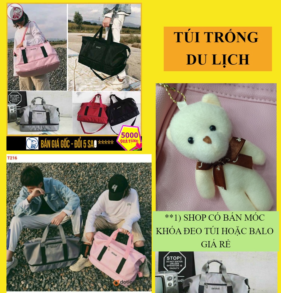 TÚI TRỐNG DU LỊCH DITASI - TÚI XÁCH NAM NỮ CỞ LỚN - TÚI ĐỰNG ĐỒ TO KÈM DÂY ĐEO CHÉO tập gym thể thaO 1