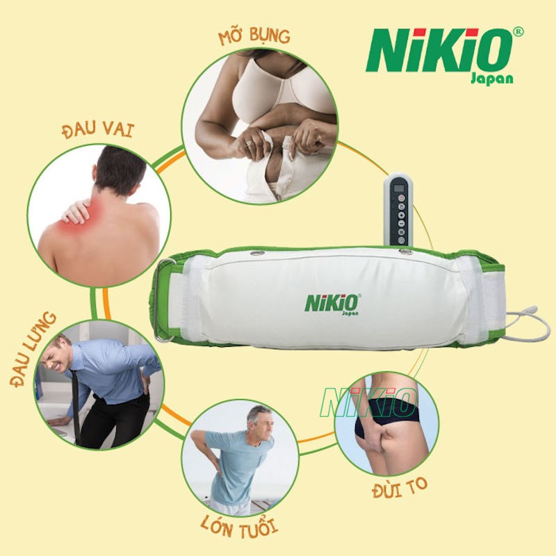 Máy massage giảm mỡ bụng Nhật Bản Nikio NK-168 (Trắng phối xanh):4083