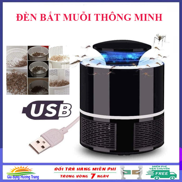 Máy bắt muỗi thông minh, đèn bắt muỗi, bắt côn trùng công nghệ Nhật bản, hình trụ, đầu cắm cổng USB, , đèn bắt mỗi điện quang cao cấp an toàn.
