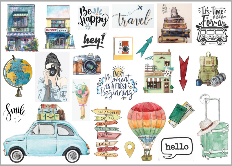 Sticker dán sổ tay, trang trí sổ dán ảnh, scrapbook, nhãn dán sinh nhật, giáng sinh