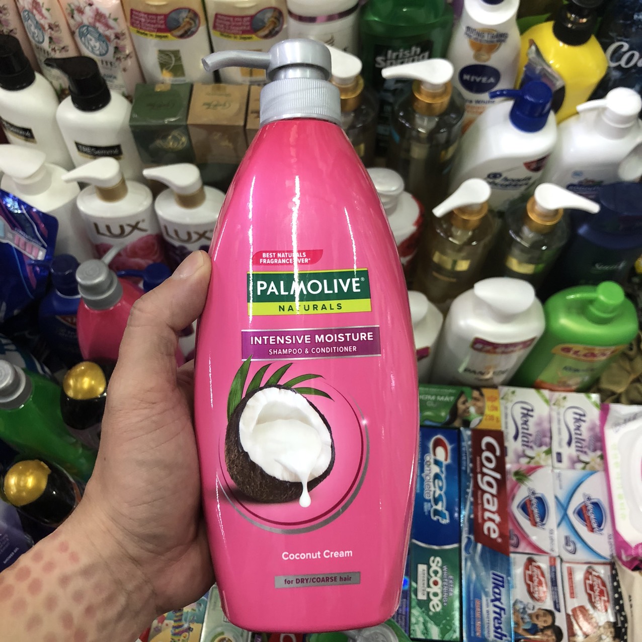 Dầu gội Palmolive Thái lan 600ml sữa dừa (chai màu hồng)